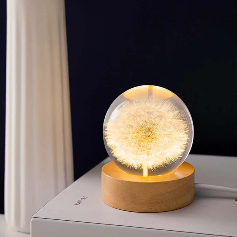 Veilleuse : Boule de Cristal Pissenlit