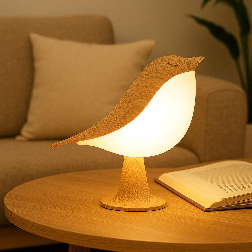 lampe diffuseur de parfum : Oiseau en bois