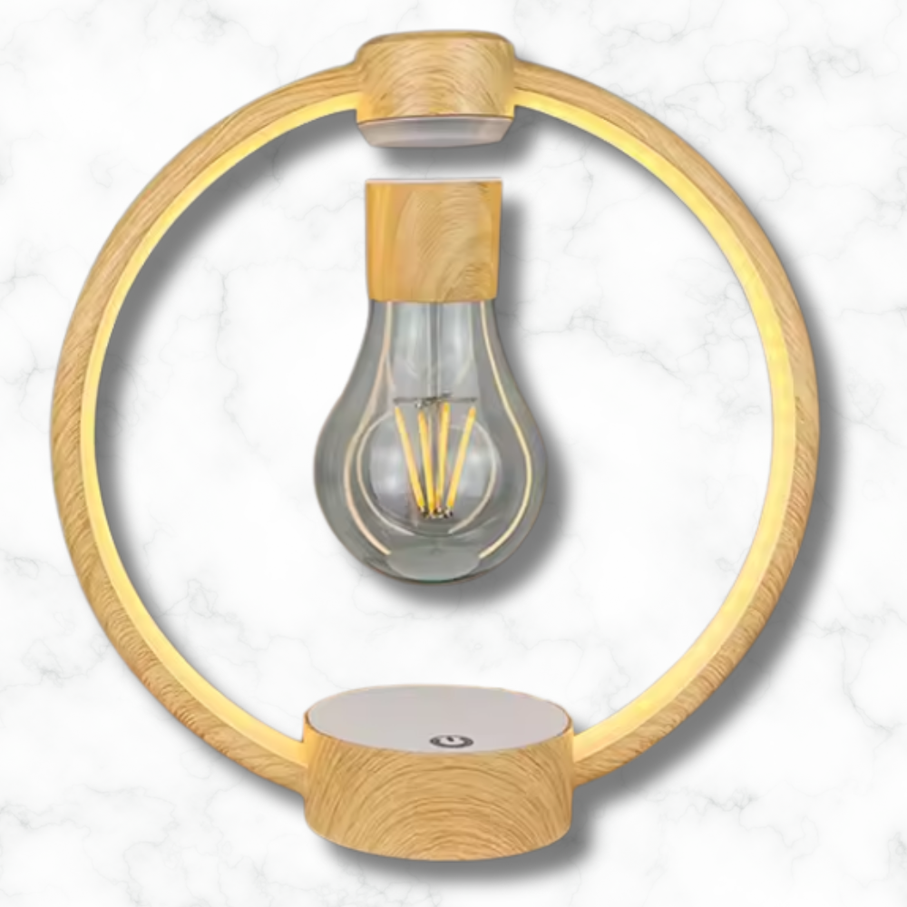 Lampe lévitation : cercle en bois