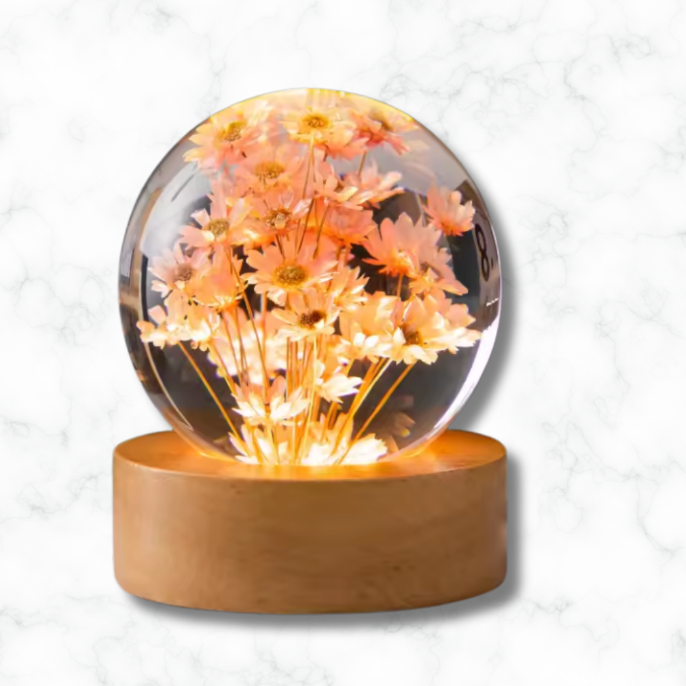 veilleuse boule de cristal : marguerite