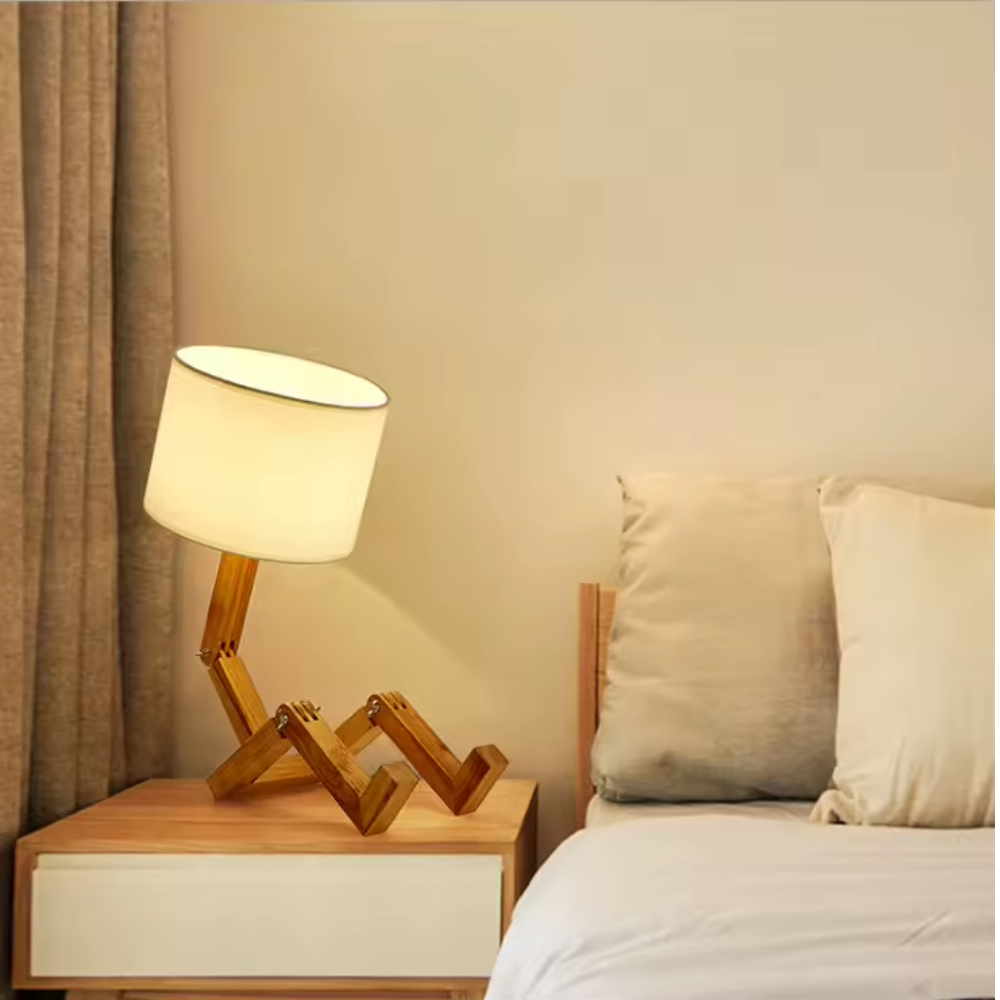 bois lampe de chevet Robot