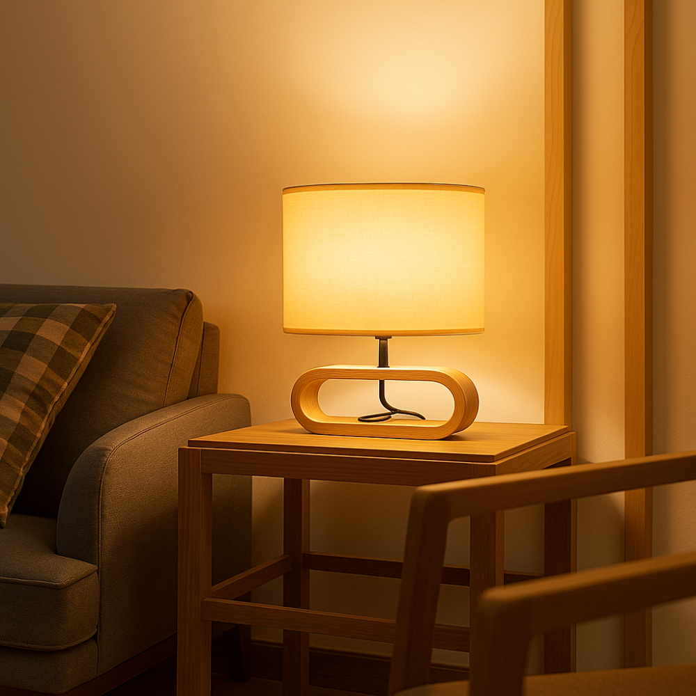 Lampe de chevet en bois : Ovale