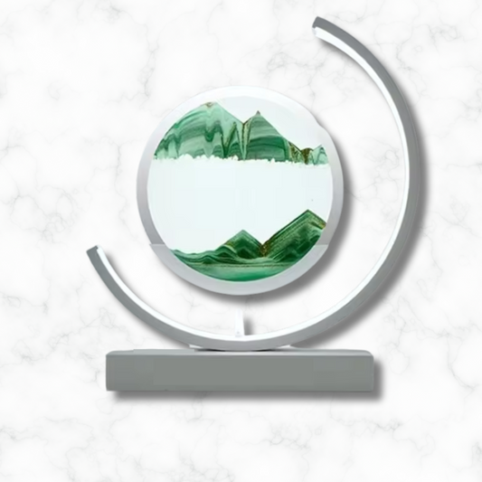 lampe sablier : croissant de lune blanc